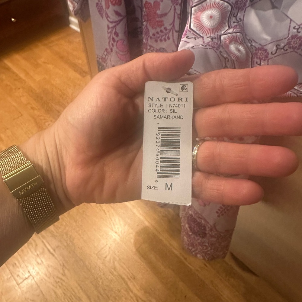 Natori Kimono Floral Robe - Pink, Purple, and hints of teal. - Picture 2 of 10